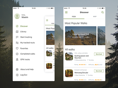 Traveller App app application flat guide icon interface ios minimal travel ui ux walking