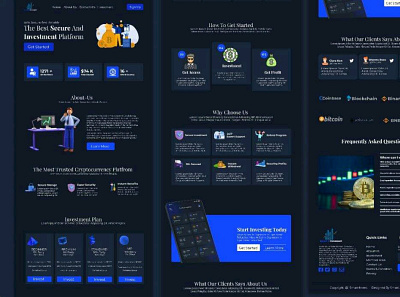 Cryptocurrency investment UX/UI design app branding design ui ux web design