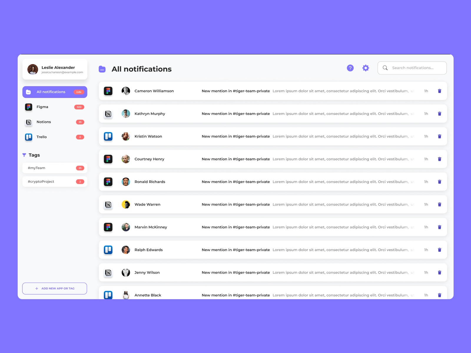 COTIONS - a project to collect all notifications in one place company design freelance gif graphic design notifications project ui ux