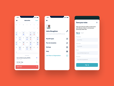 Doctor Shift Planner Calendar App UI