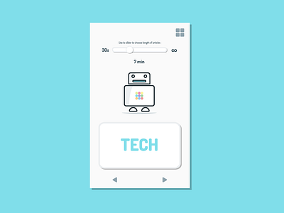 App UI Card app card character icon illustration interaction material robot swipe tech ui