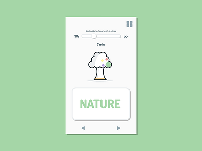 Topicat Nature app card character icon illustration interaction material nature swipe tree ui