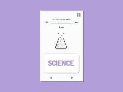 App UI Card app card character flask icon illustration interaction material science swipe ui