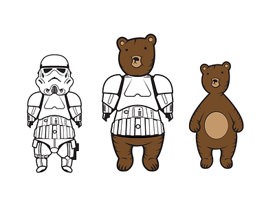 Stormybear animal bear characters cute fat game illustration star storm stormtrooper trooper wars