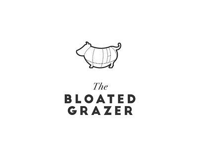 The Bloated Grazer Logo animal belly cow cuts farm fat food funny livestock logo meat round