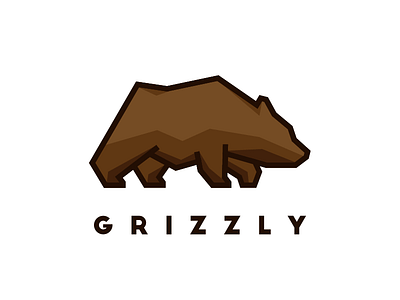 Grizzly Bear animal bear brand brown grizzly lines logo mark sharp thick