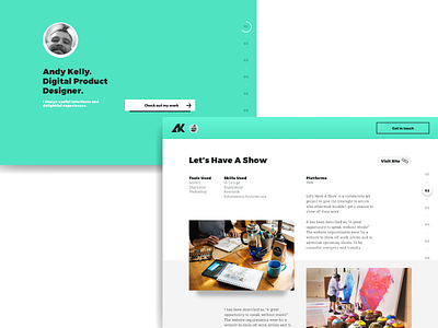 My personal portfolio website design clever colourful graphic grid layout navigation portfolio responsive web design