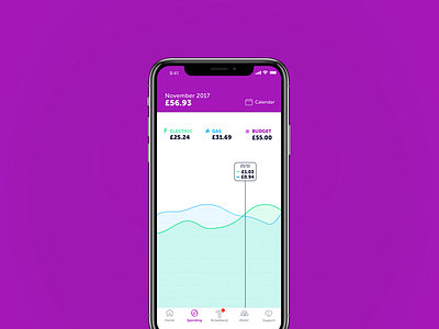 Energy Tracker iPhone X App UI