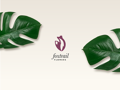 Foxtrail Flowers Brand Identity animal brand clever double meaning floral flowers fox logo negative plants simple space