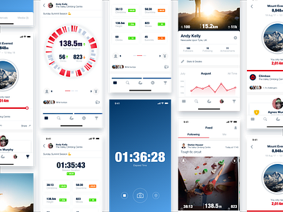 Activity Tracking Analytics App app climbing data data visualisation fitness graphs ios iphone x sport tracker
