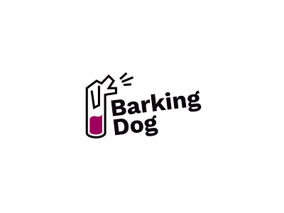 Barking Dog Winery Logo animal barking clever cute dog fun label line logo pet playful pup puppy wine
