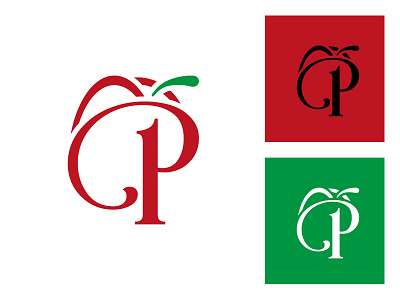 Paprika green letter p logo mark p paprika red type typography vegetable