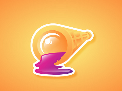 TeleScoop Ice Cream cream food ice ice cream illustration logo orange purple scoop scope telescope