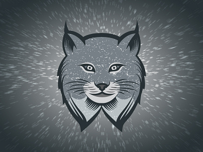 Facing the Blizzard animal black blizzard cat grey head illustration logo lynx snow white