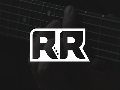 RR Guitarist Logo band guitar letter logo mark music negative r rock space type typography