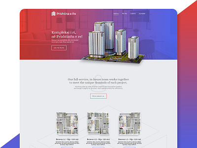 Prishtina e Re - Company Page architecture building design gradient landing logo page web