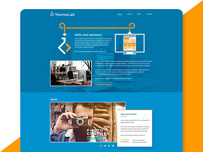 ThemesLab Company Page blue code design flask landing logo orange page portfolio web