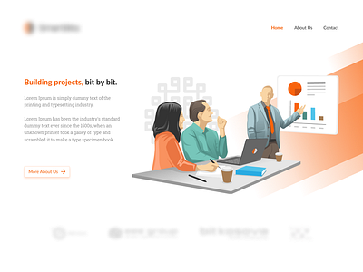 Consulting and IT - Landing Page Illustration black gradient homepage illustration landing page minimalistic orange ui ui ux web