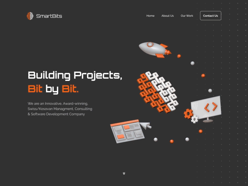 SmartBits - Company Homepage Animation Concept 3d 3d animation animation black cinema 4d cinema4d gif homepage landing landing page logo loop orange web web design