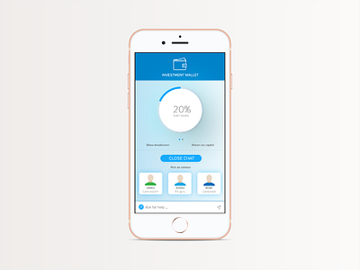 Investment wallet with live chat