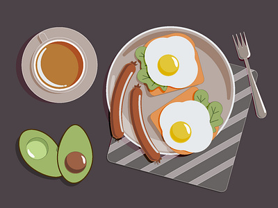 Завтрак design graphic design illustration авокадо вектор векторная иллюстрация завтрак кофе