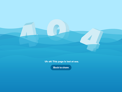 404 Page - Lost at Sea 404 404 error page 404 page blue error 404 float floating nautical ocean sea
