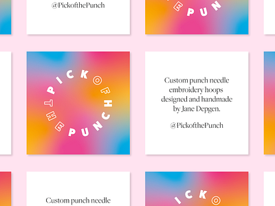 Business Card Design – Pick of the Punch branding business card business card design business cards logo personal branding punch needle small business branding