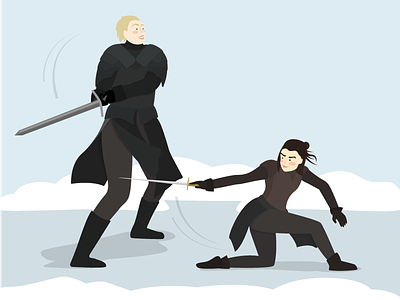 Arya & Brienne arya arya stark brienne brienne of tarth fight game of thrones winterfell