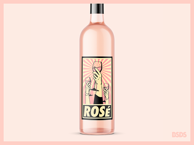 OBEY ROSÉ – BSDS Thunderdome bottle obey packaging packaging design pink rose rosé shepard fairey wine wine bottle