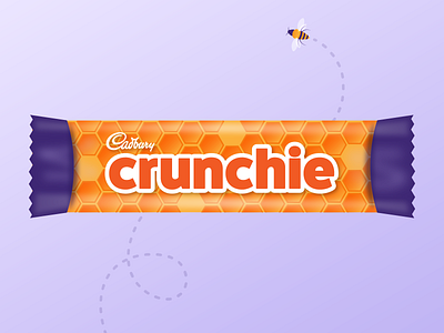 Crunchie Redesign – Chocolate Candy Bar Wrapper bee cadbury candy candy bar chocolate chocolate bar chocolate packaging crunchie crunchy honey honeybee honeycomb packaging packagingdesign wrapper