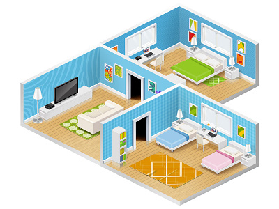 Room for game game isometric room
