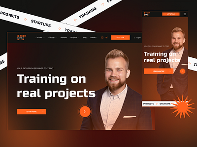 Website for IT Banda design figma graphic design it landing page to teach training ui user experience ux webdesign website