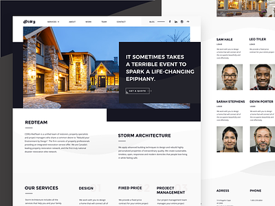 Architect Landing Layout architect blackandwhite curves header hi res layout onepager simple team typo website