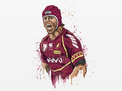 Johnathan Thurston Illustration australian illustration australian sport digital art illustration queensland rugby rugby league sport sport illustration sports illustration
