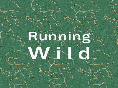 Running Wild illustration mono line museum repeating pattern woman