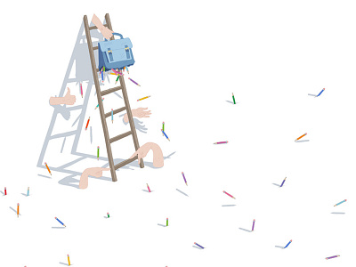 Creativity design hands illustration ladder pencils school whitespace
