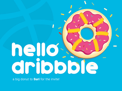 Hello dribbble! debut donut dribbble firstshot hello illustration thanks