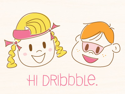 Hi Dribbble. deibi dribbble kids orange pink wood yellow
