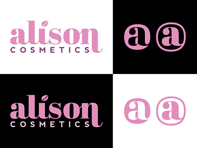 Alison Cosmetics Logo branding cosmetics leaf logo logochallenge logocore logotype pink purple vegan