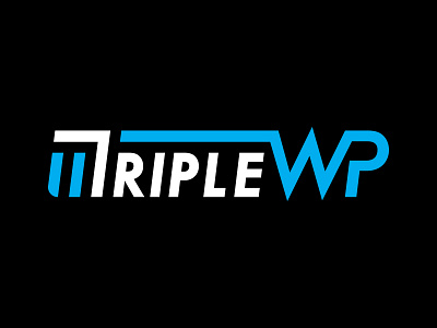 TripleWP Logo black blue branding futura identitydesign logo logochallenge logocore typography white wordpress