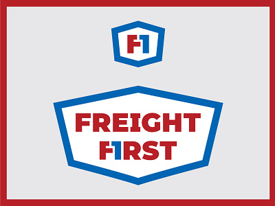 Freight First Logo blue branding freight icon identitydesign logo logocore logodesign montserrat red shipping thicklines typography