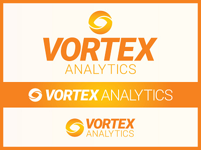 Vortex Analytics Logo analytics branding data icon identitydesign logo logocore logodesign orange roboto typography yellow