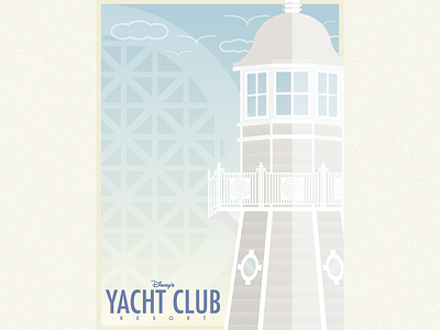 Yacht Club Poster clean disney epcot gradient illustration illustrator lighthouse vector