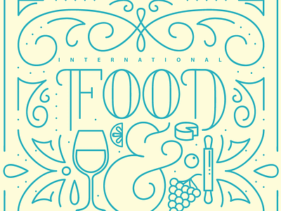 Food & Wine clean design disney epcot flat graphic design illustration illustrator modern vintage