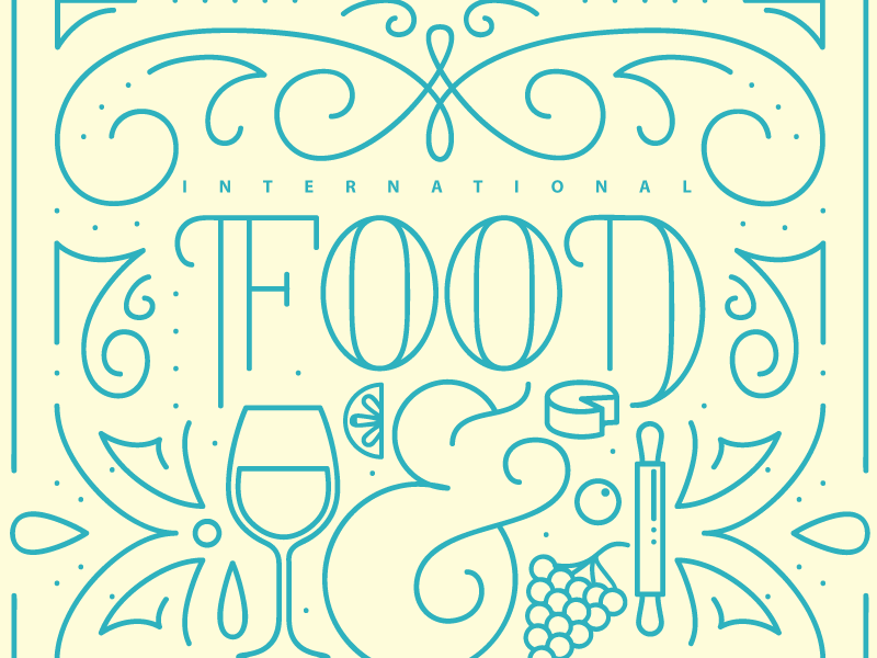 Food & Wine vintage modern illustrator illustration graphic design flat epcot disney design clean