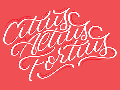 Faster, Higher, Stronger illustrator letter lettering modern olympics texture vector vintage
