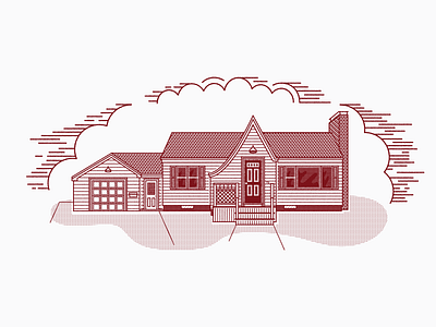 Stamped House architechture clean design graphic design illustration illustrator texture vector vintage