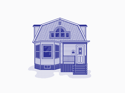 Stamped House architecture clean design graphic design illustration illustrator texture vector vintage