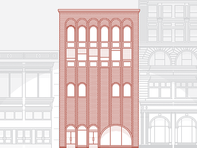 Stamped Cityscape architecture boston clean design graphic design illustration illustrator texture vector vintage