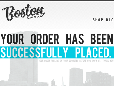 Successful Order! boston boston cream clean web white
